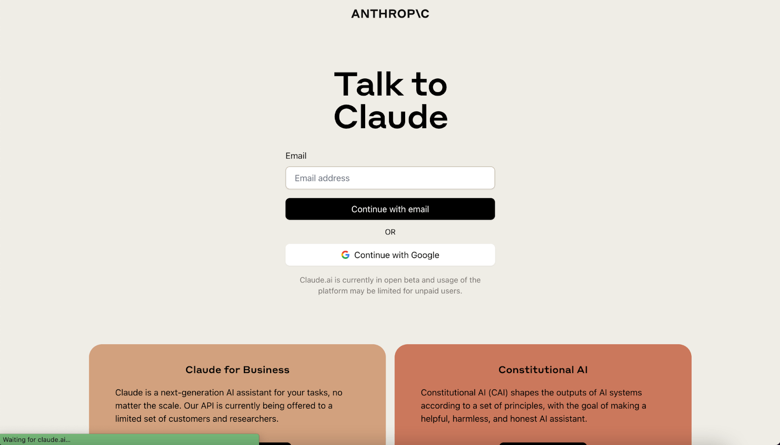 ChatGPT Alternative Claude.ai Screenshot