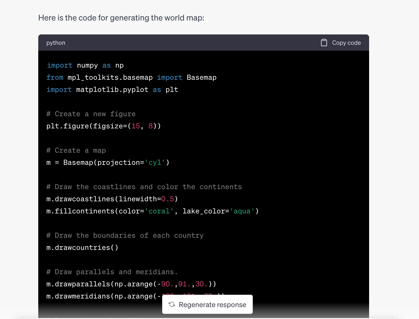 ChatGPT Code Interpreter Example Generate Map Second Generation Code