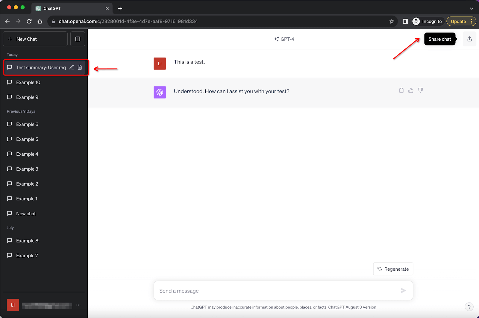 ChatGPT Share Chat Button
