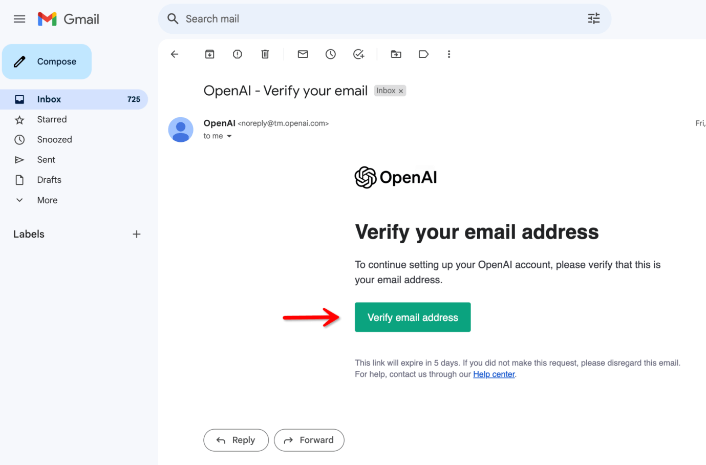 ChatGPT Sign up Verify Email Address