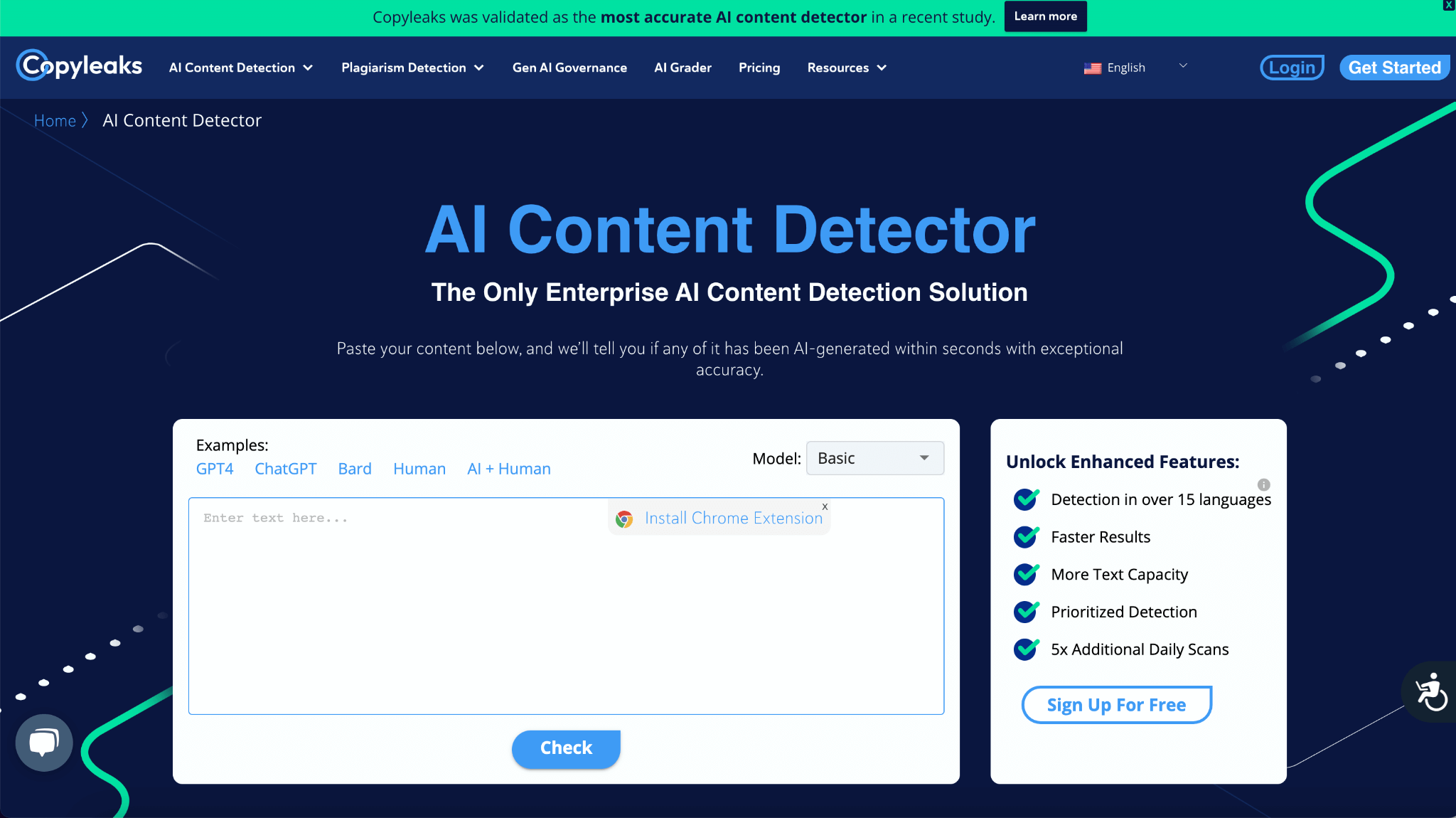 Sapling AI Detector Screenshot