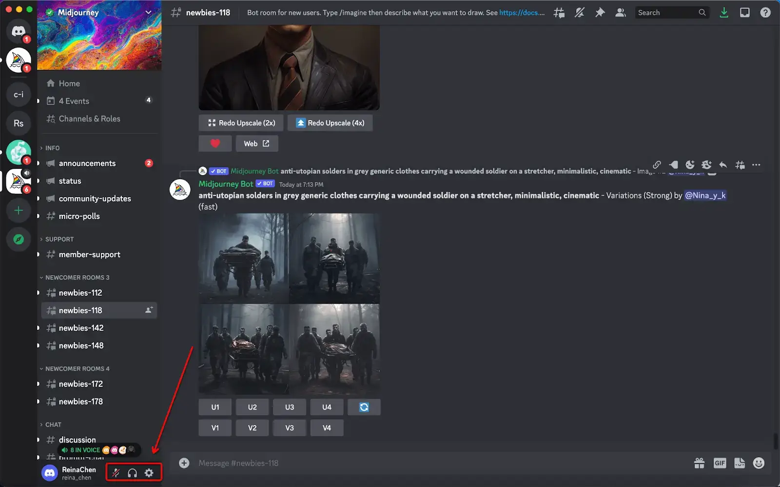 Discord Interface Audio and User Settings Bar