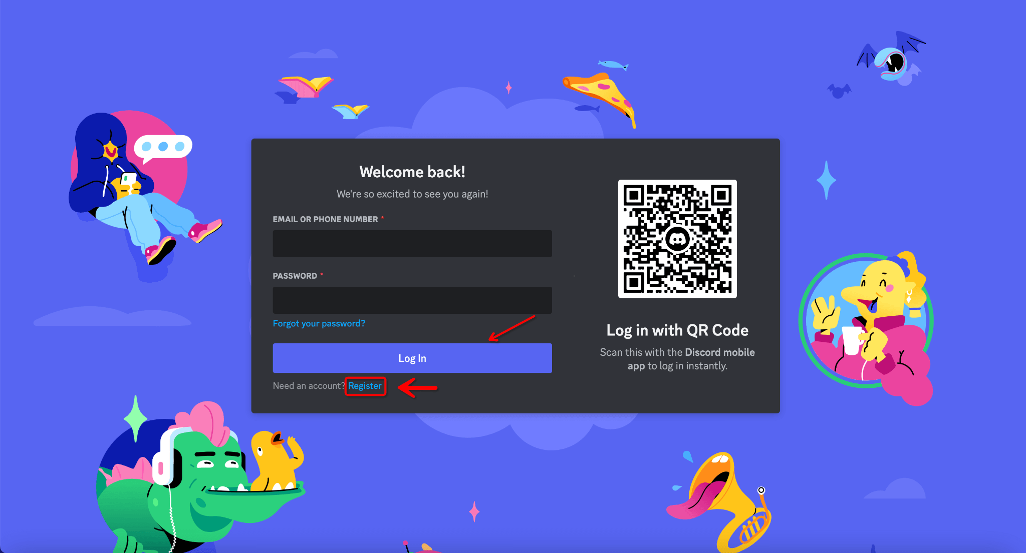 Discord Login or Register Page
