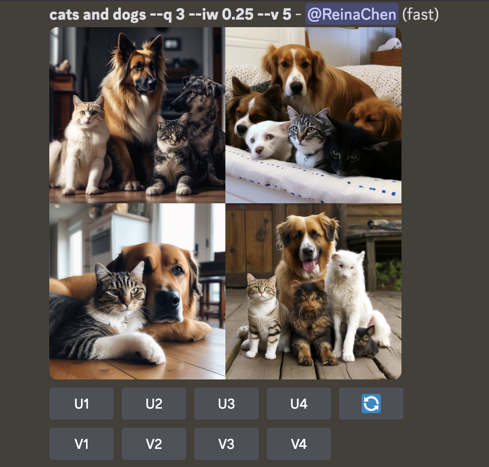 Midjourney Image Commands Cats And Dogs Q3 Iw 0.25