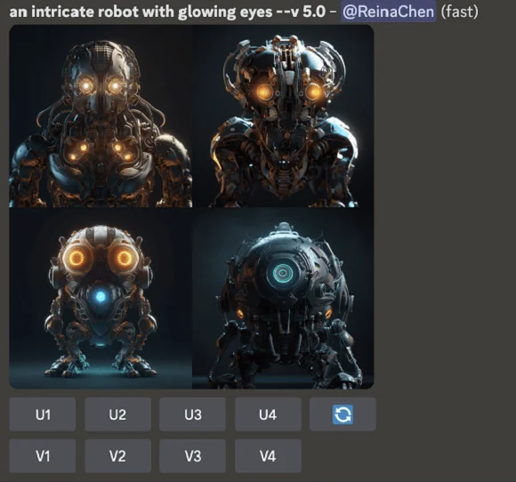 Image of an Intricate Robot With Glowing Eyes