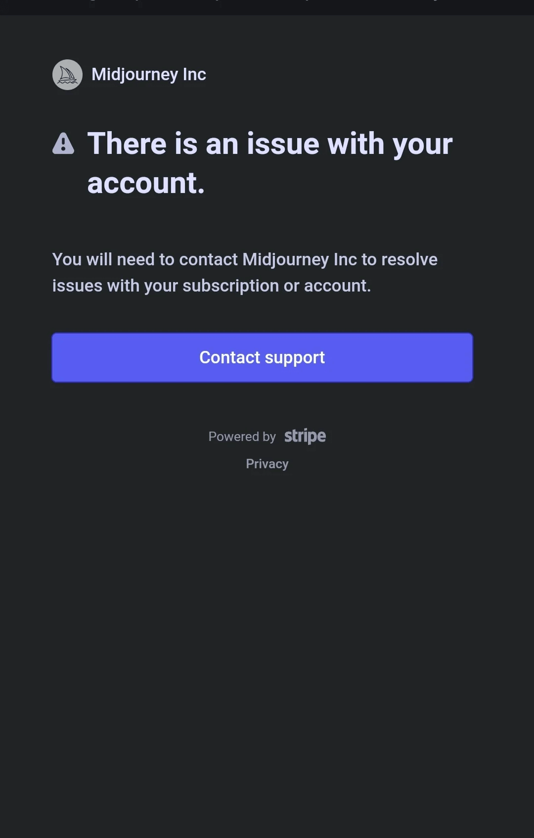 Midjourney There Is An Issue With Your Account