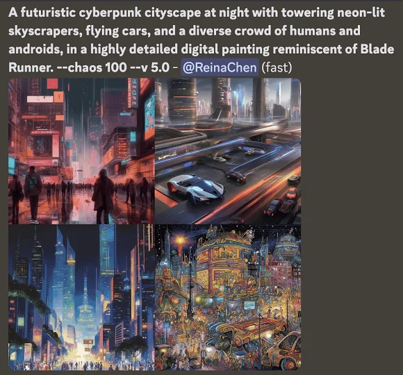 The Neon City by Midjourney v-5