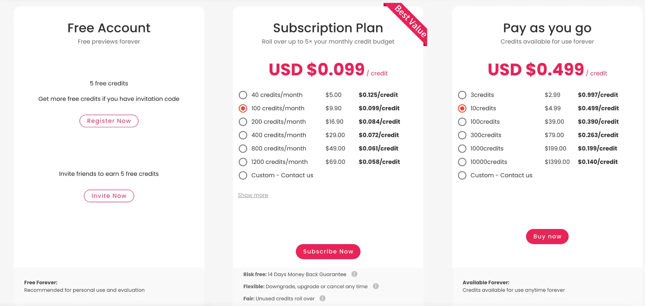 Cutout Pro Pricing Example