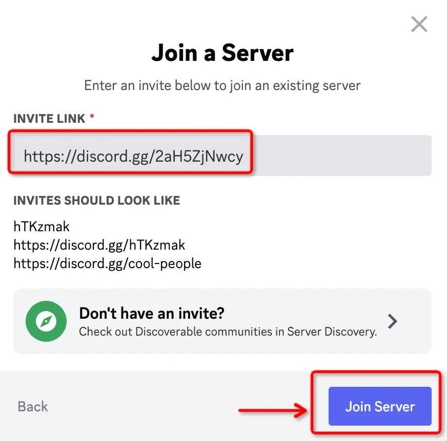 Discord Join a Server Invite Link
