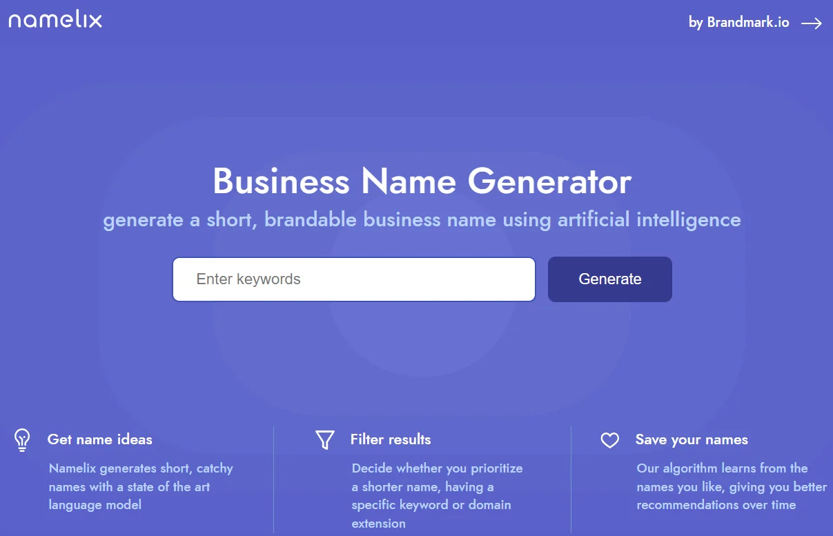 Namelix: AI-Powered Business Name Generator