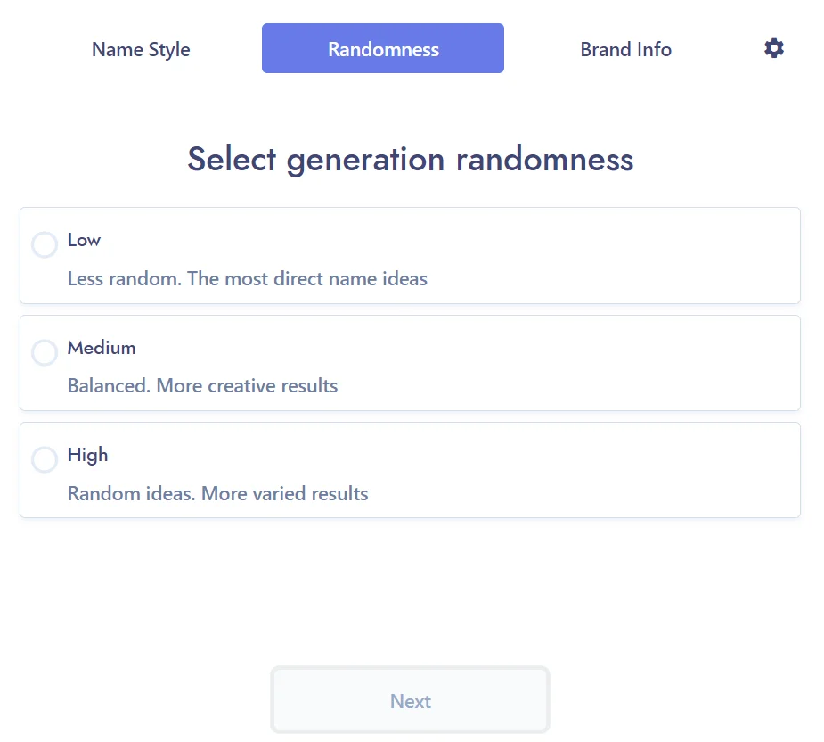 Namelix Select Generation Randomness