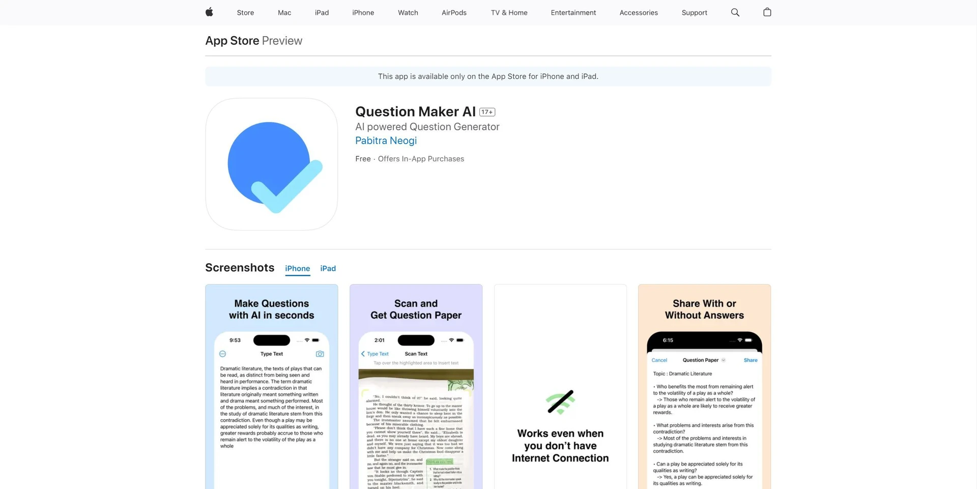 Question Maker AIwebsite picture