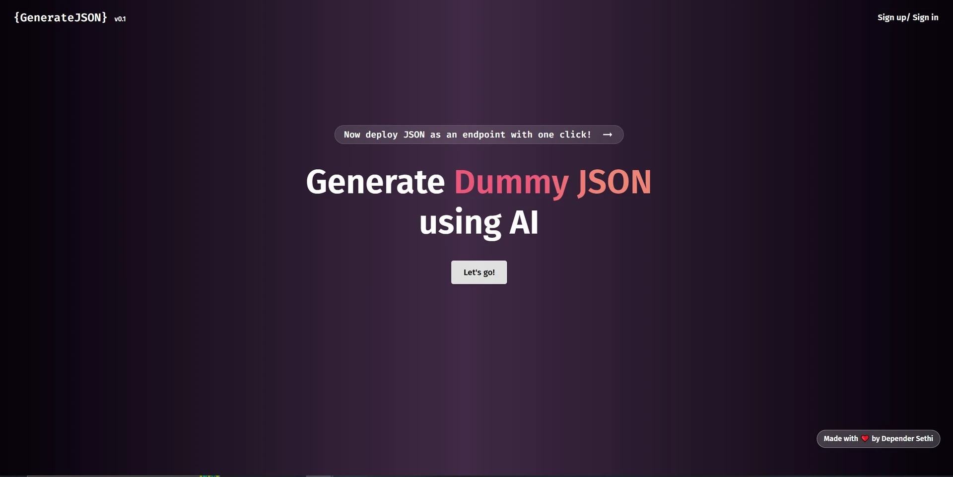 Generate JSONwebsite picture
