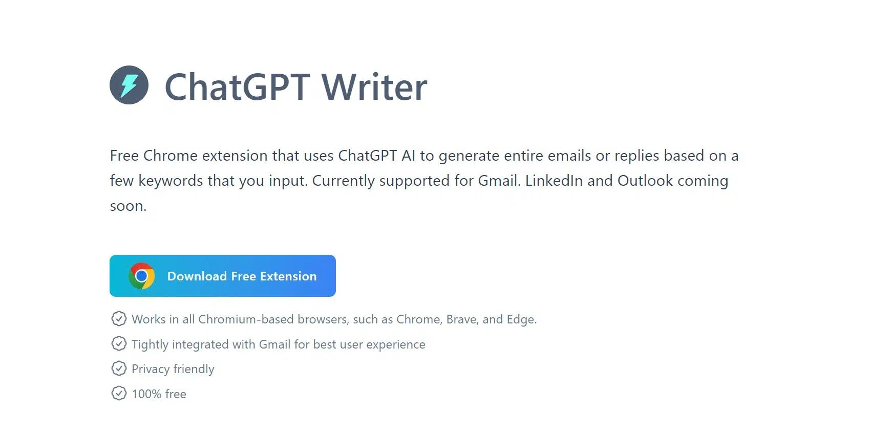 ChatGPT Writerwebsite picture