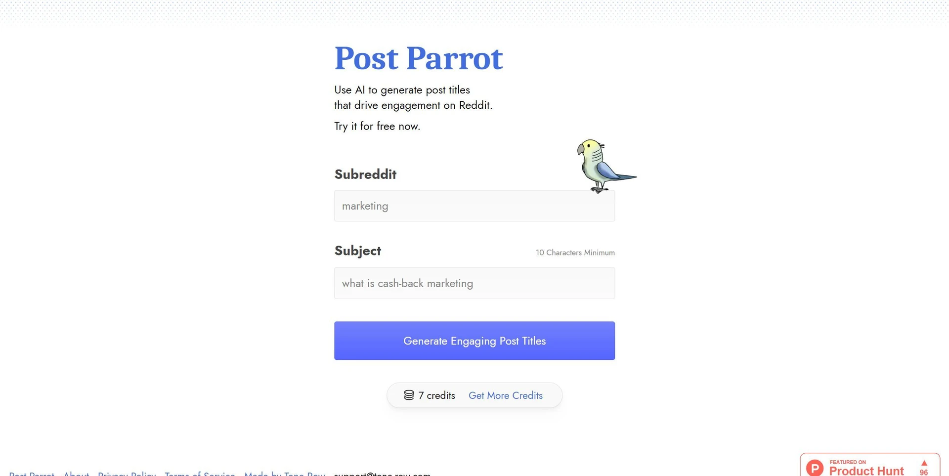 Post Parrotwebsite picture