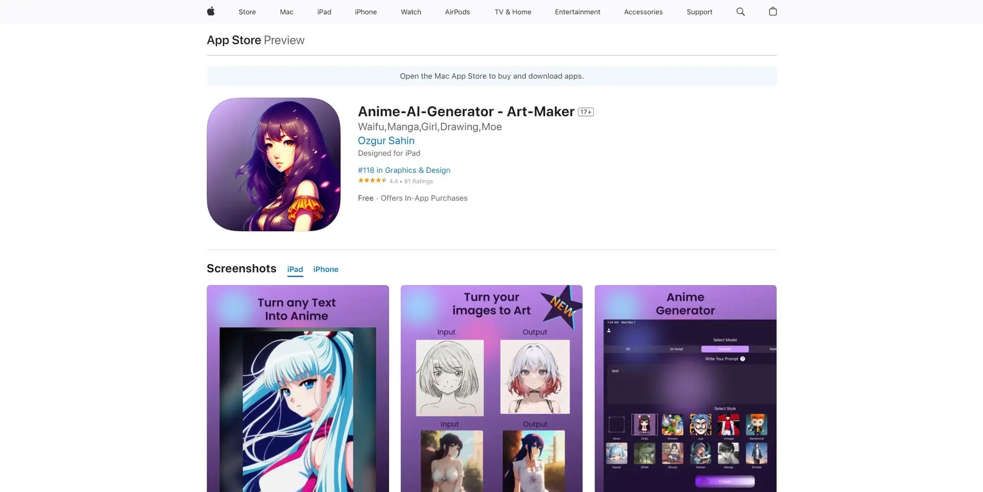 Anime AI Generatorwebsite picture