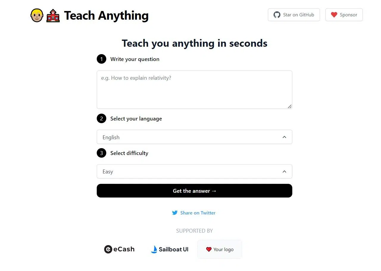 Teach Anythingwebsite picture