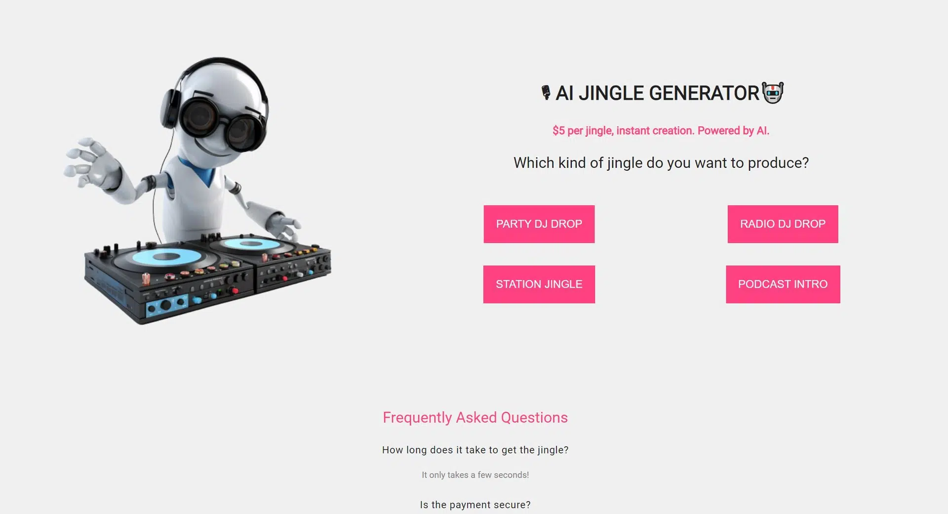 AI Jingle Generatorwebsite picture