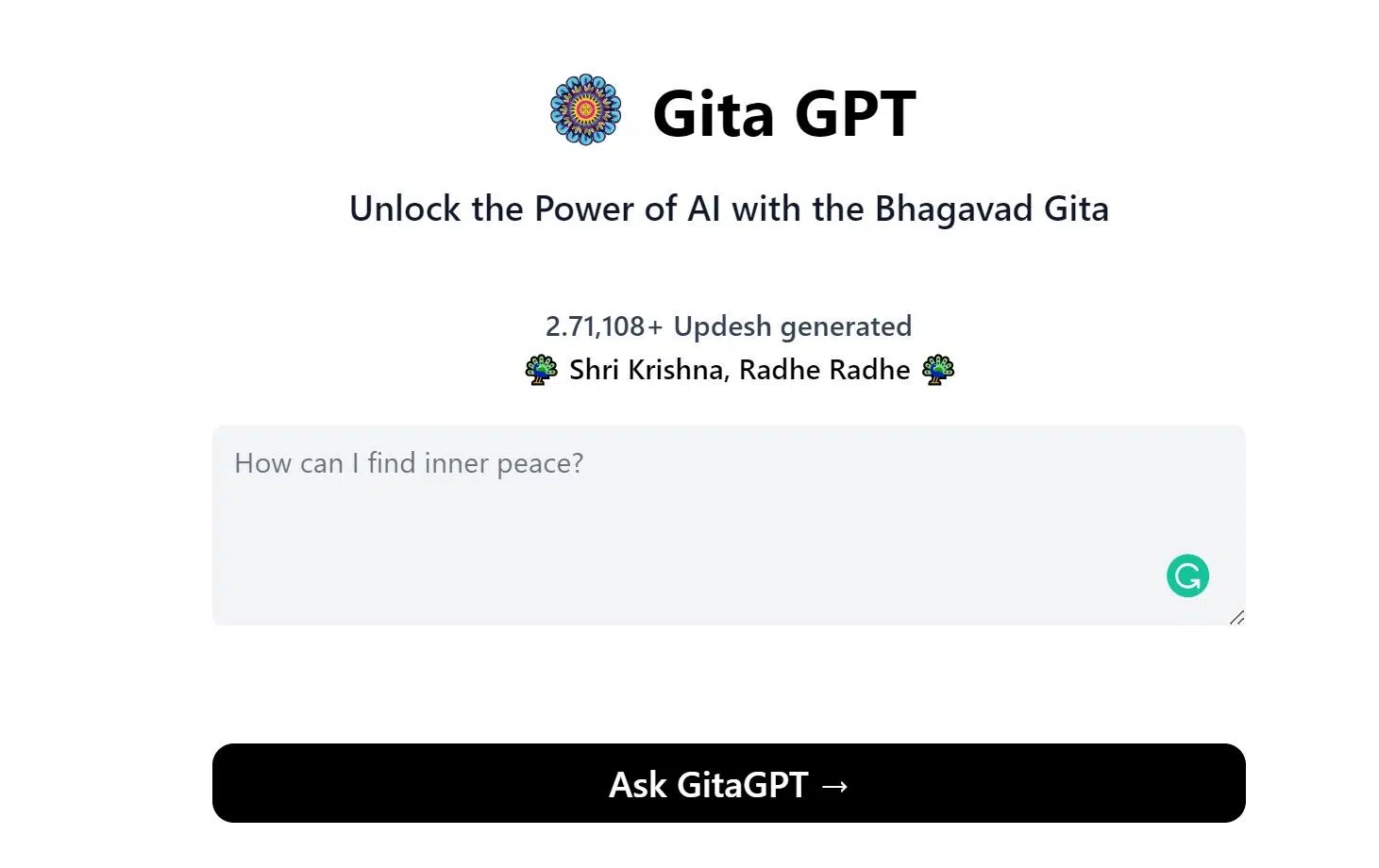 Gita GPTwebsite picture