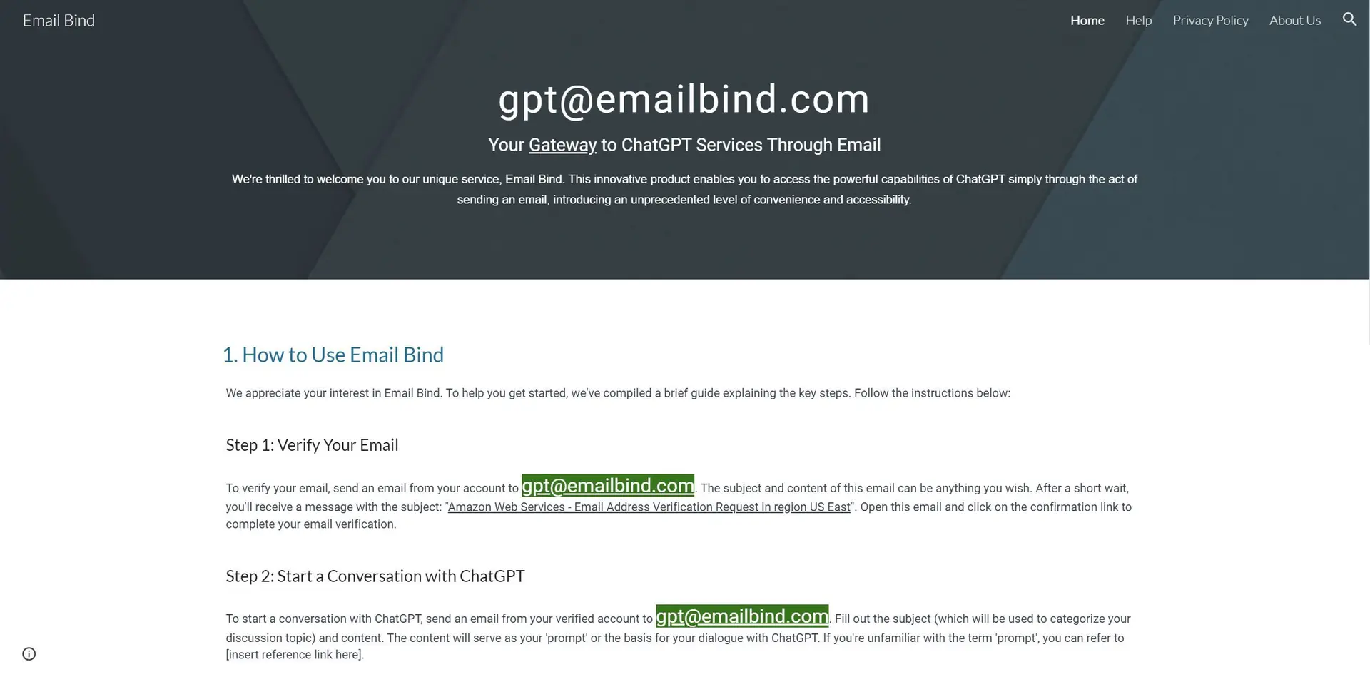 Email Bindwebsite picture