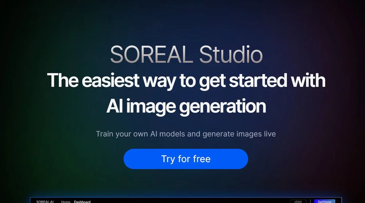 Soreal.AI Studiowebsite picture