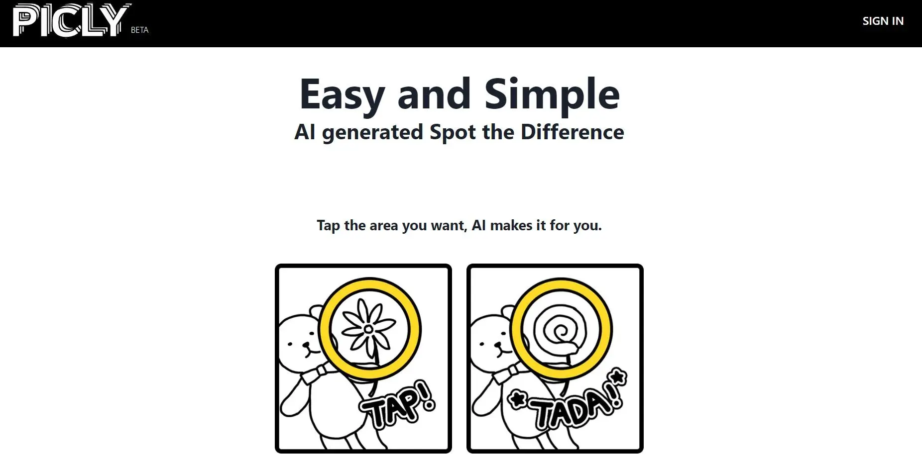 PICLY : AI generated spot the differencewebsite picture