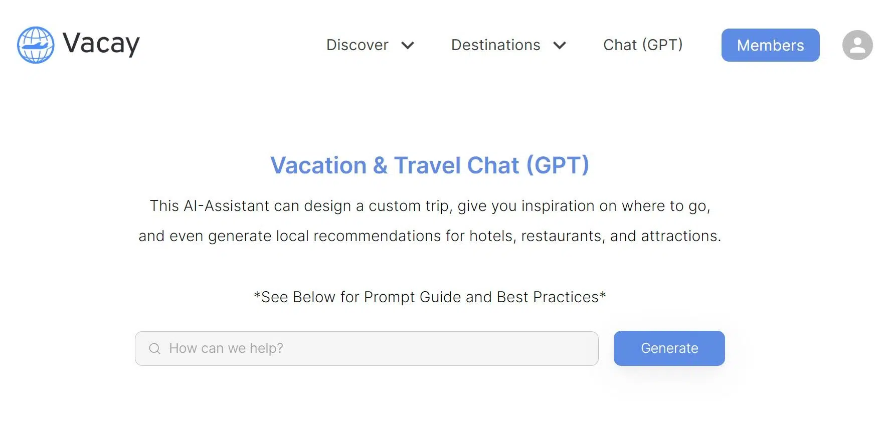 Vacation & Travel Chat (GPT)website picture