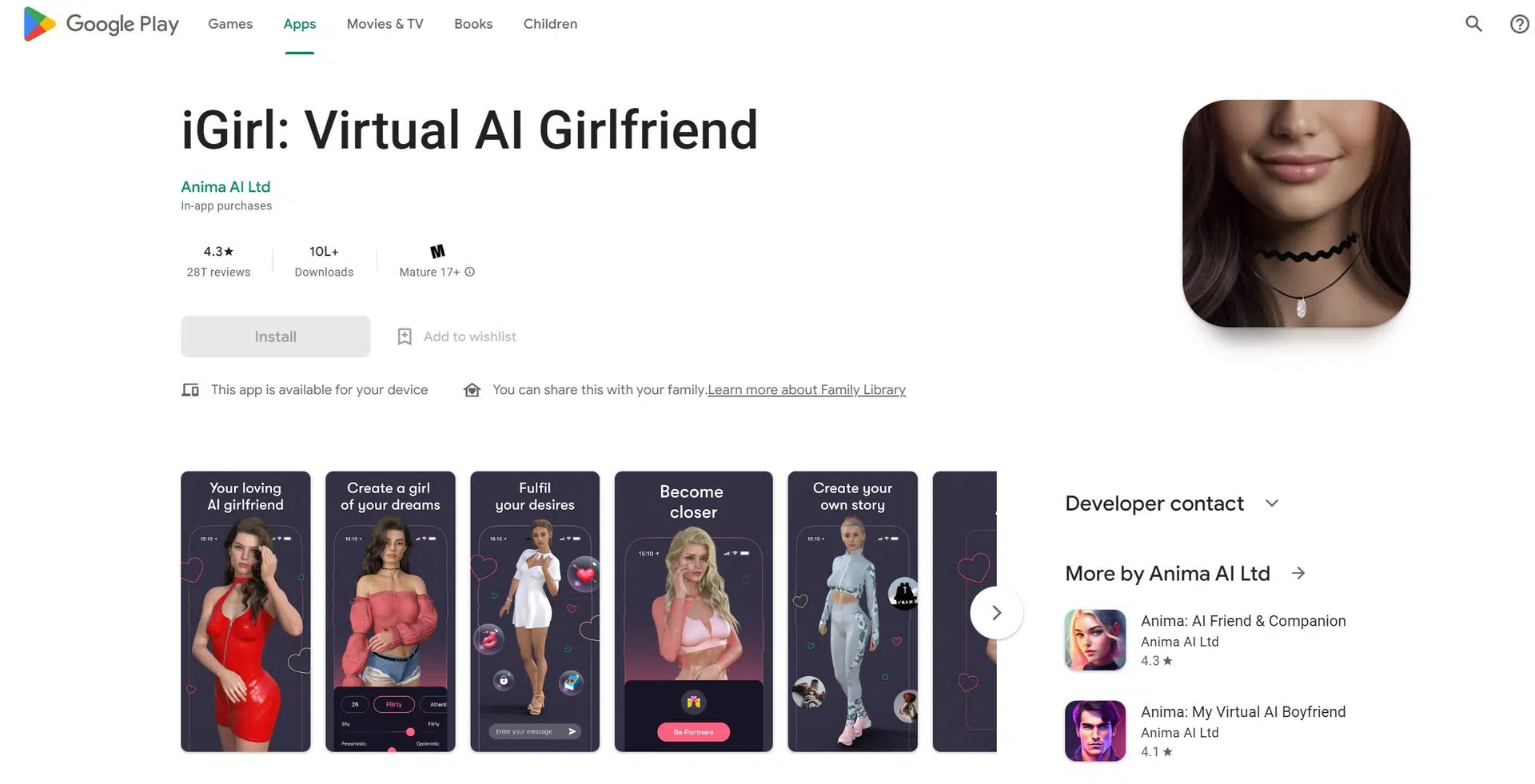 Virtual AI Girlfriendwebsite picture