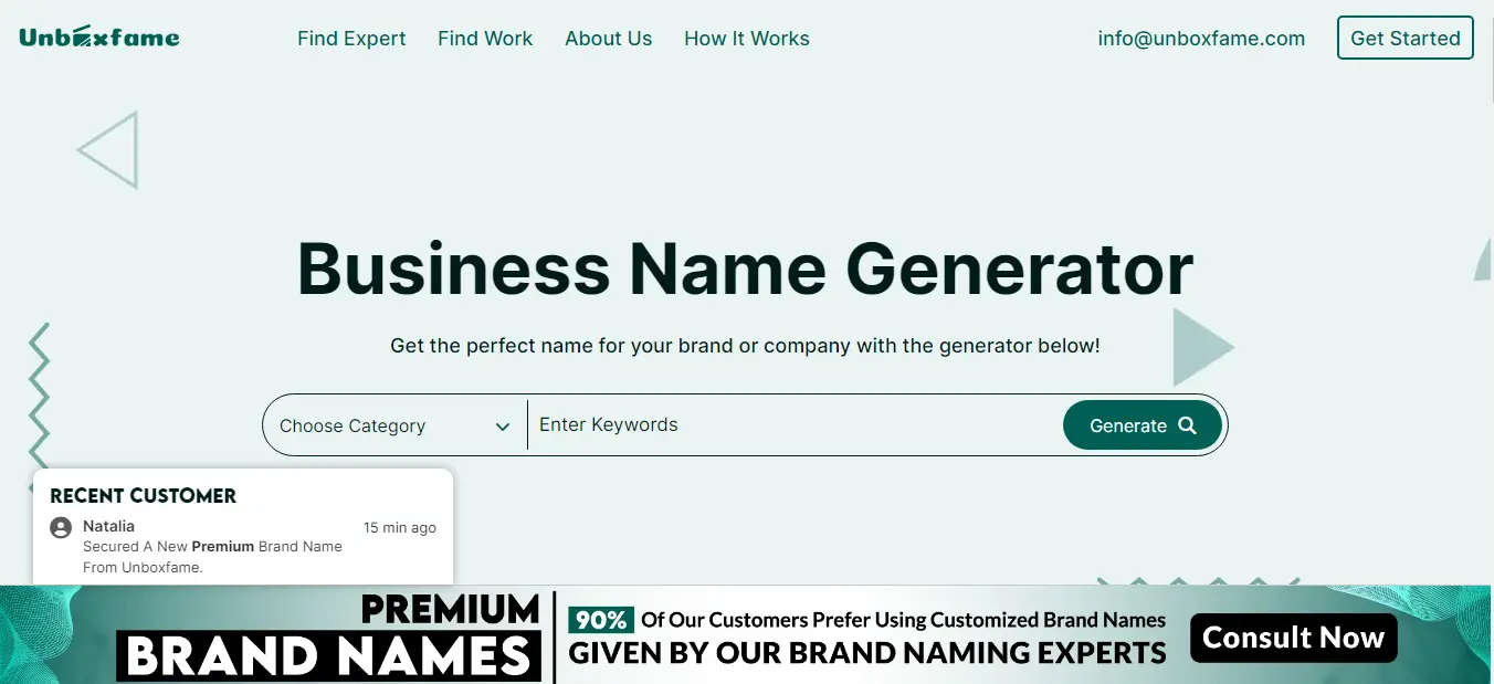 Business Name Generator website picture