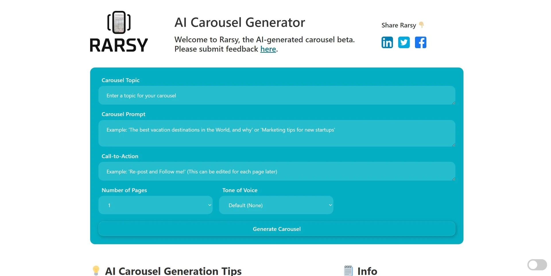 Carousel Generatorwebsite picture