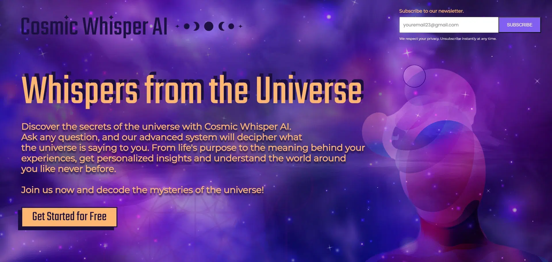 Cosmic Whisper AIwebsite picture