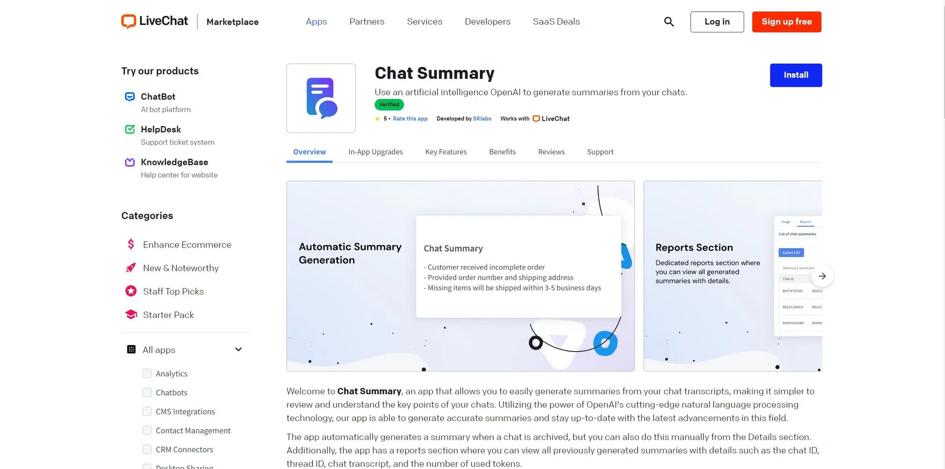 Chat Summarywebsite picture