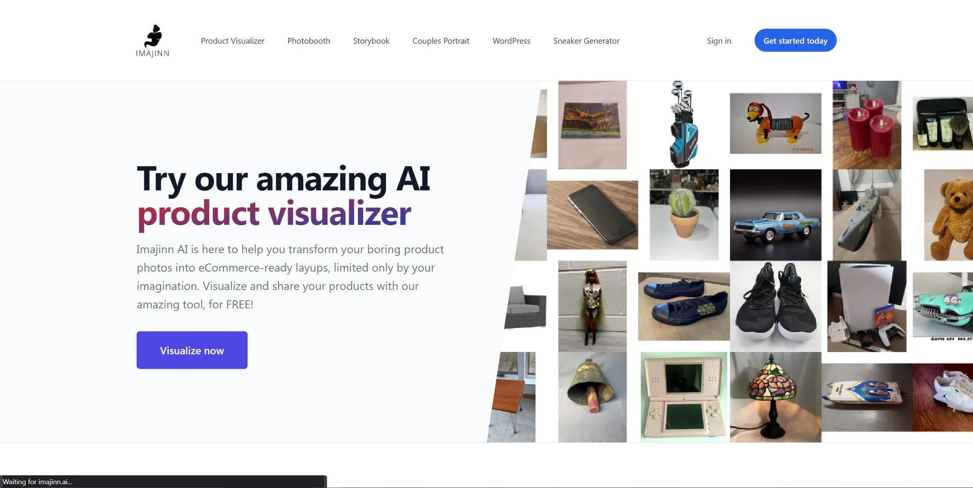 AI Product Visualizerwebsite picture