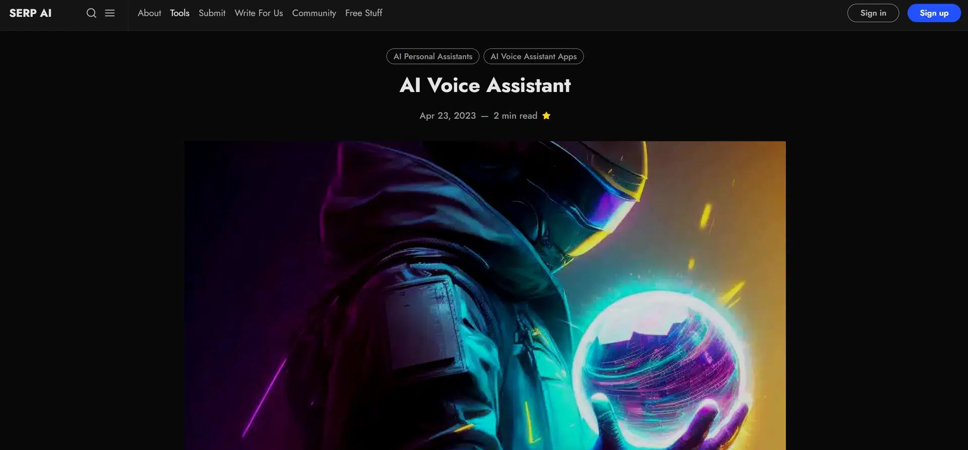 Ai voice assistantwebsite picture