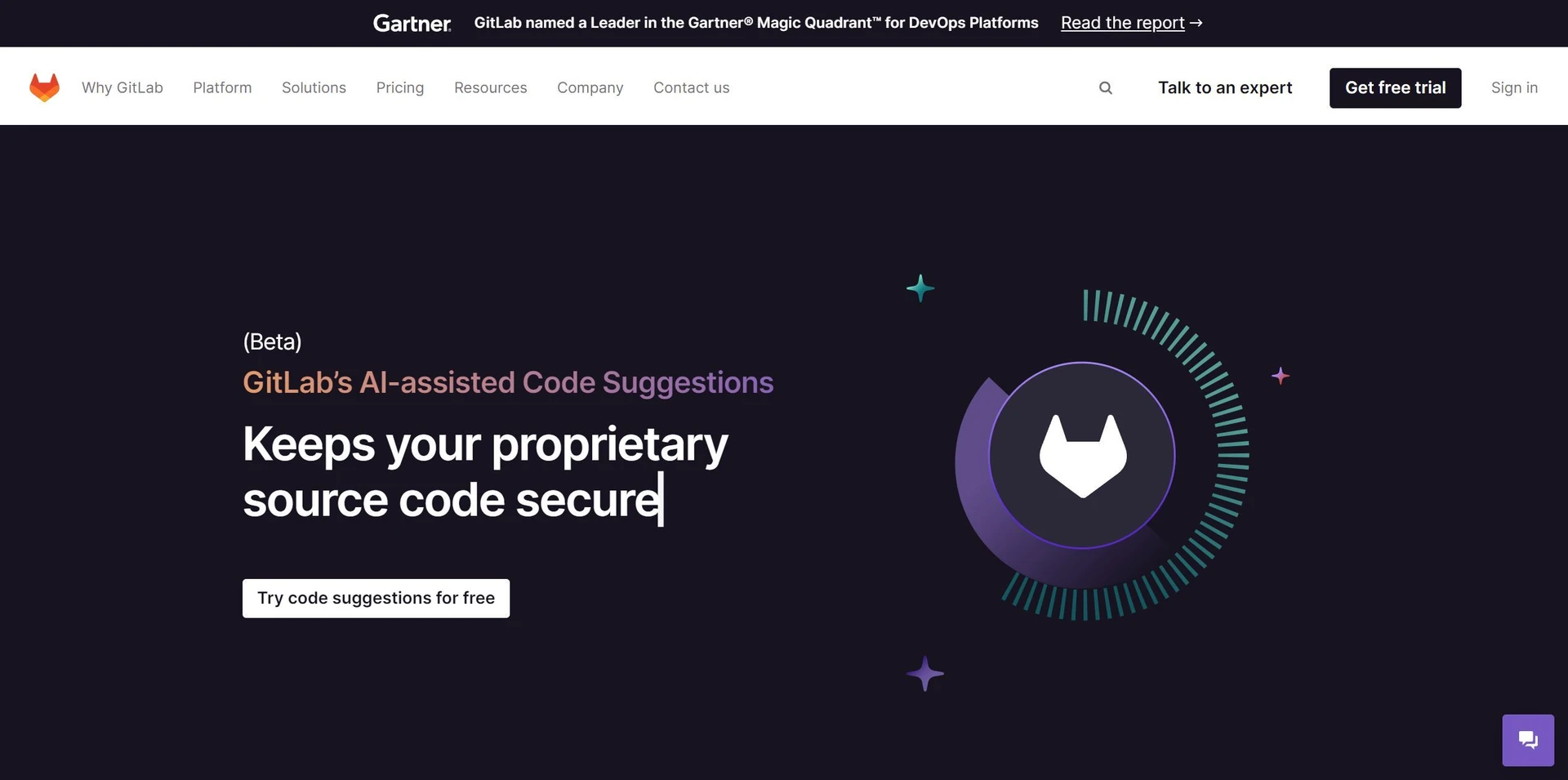 Gitlab Code Suggestionswebsite picture