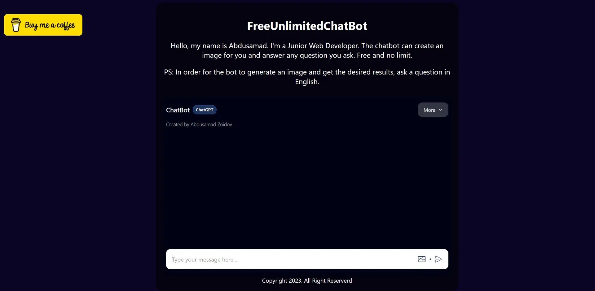 Free Unlimited Chat Botwebsite picture