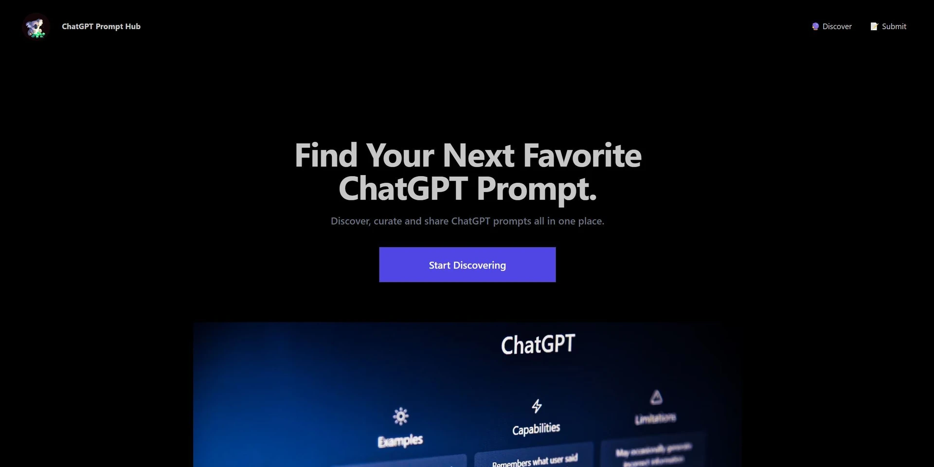 Chat GPT Prompt Hubwebsite picture