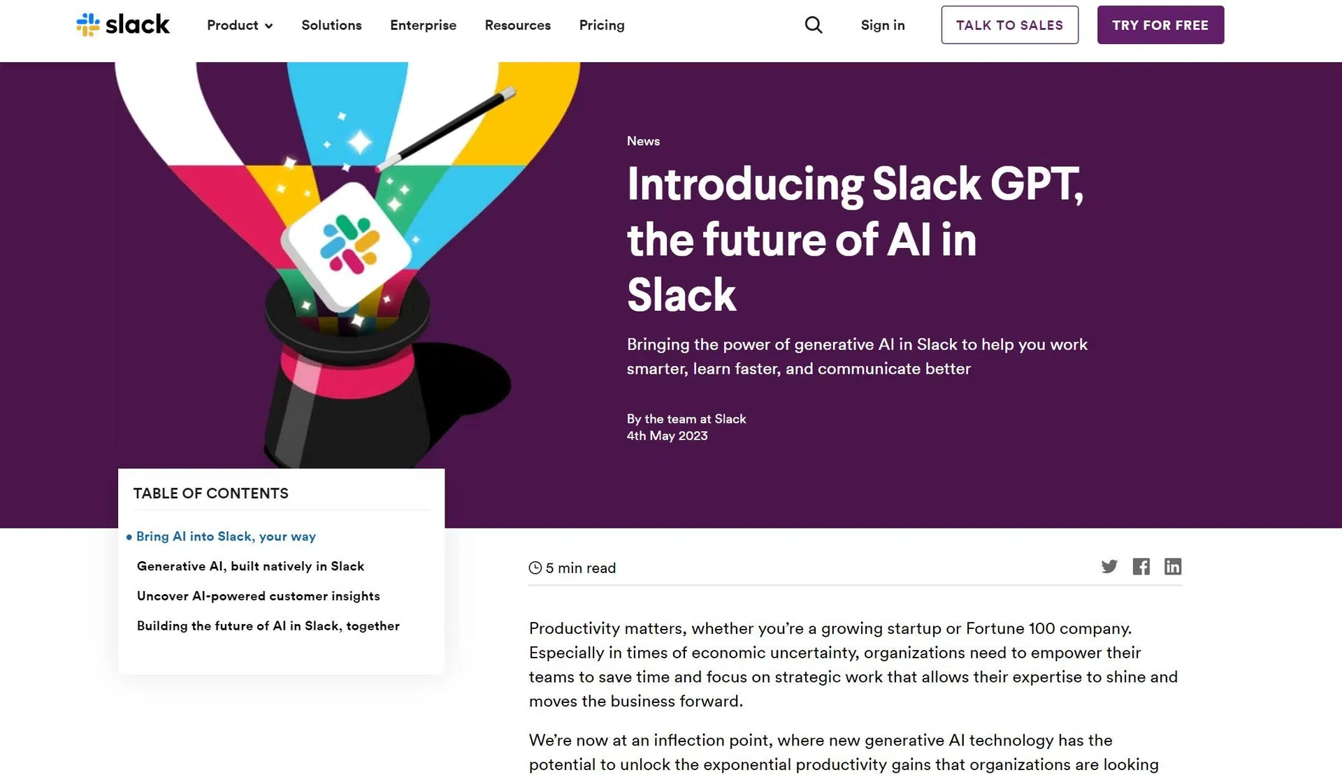 Slack GPTwebsite picture