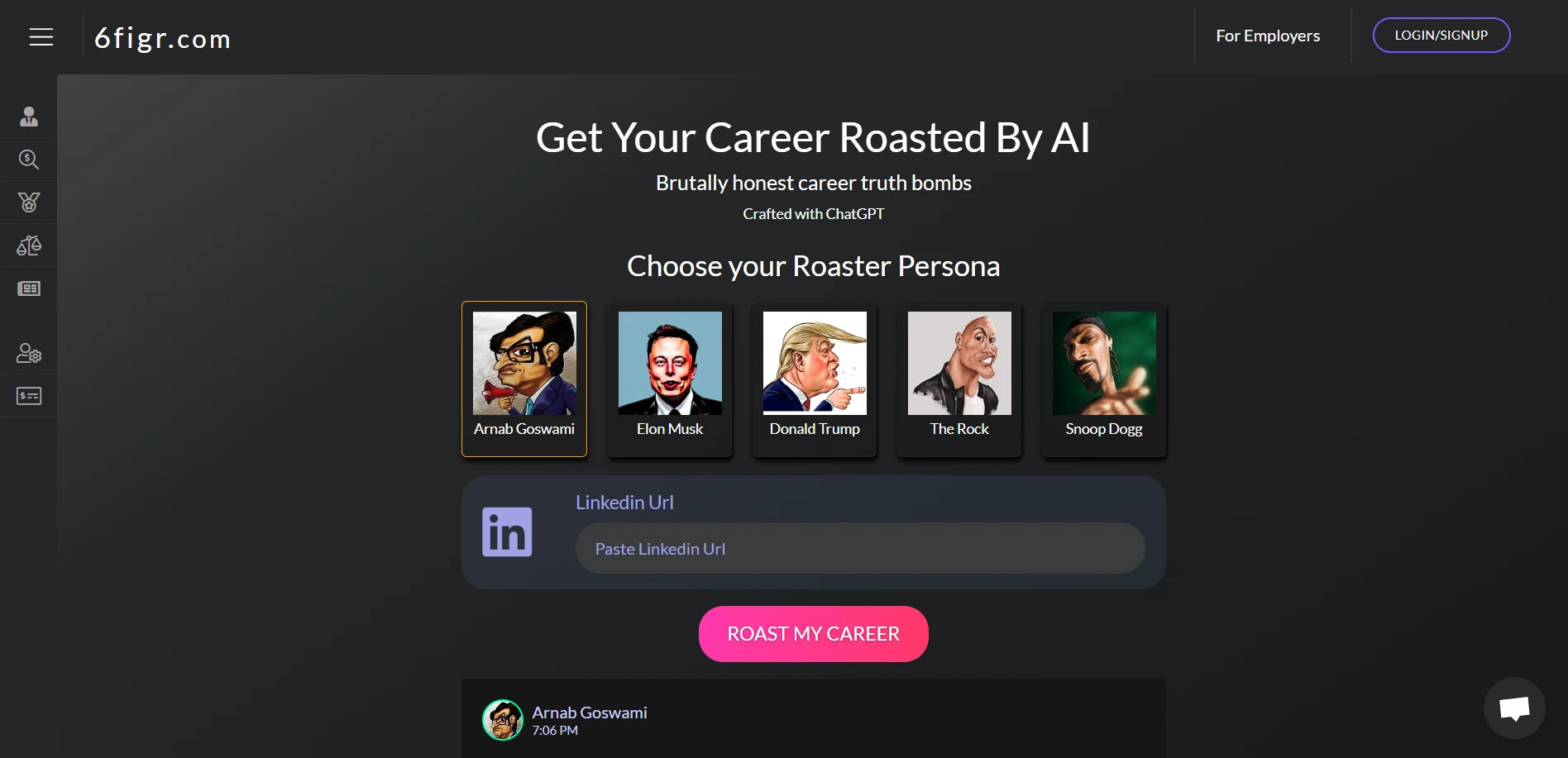 AI Roasts My Careerwebsite picture