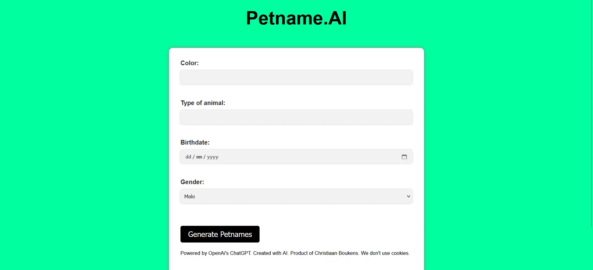Petname AIwebsite picture