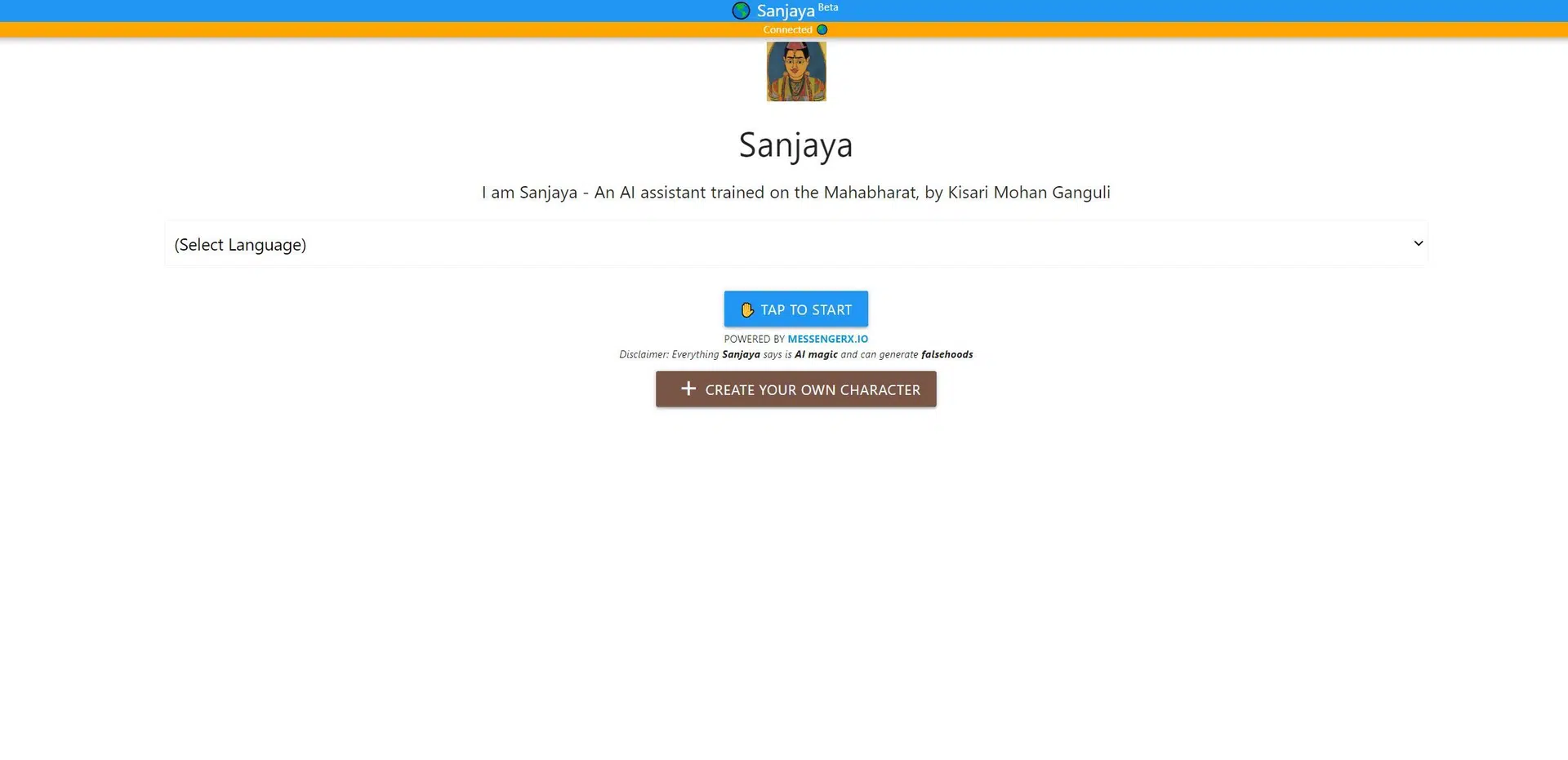 Sanjaya chatbotwebsite picture