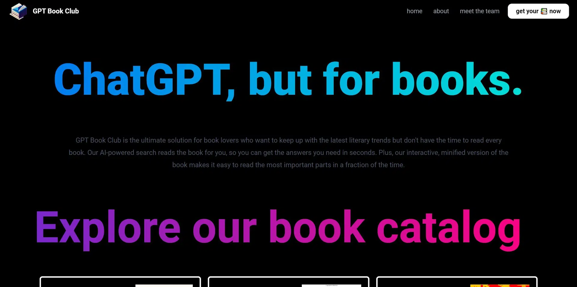 GPT Book Clubwebsite picture