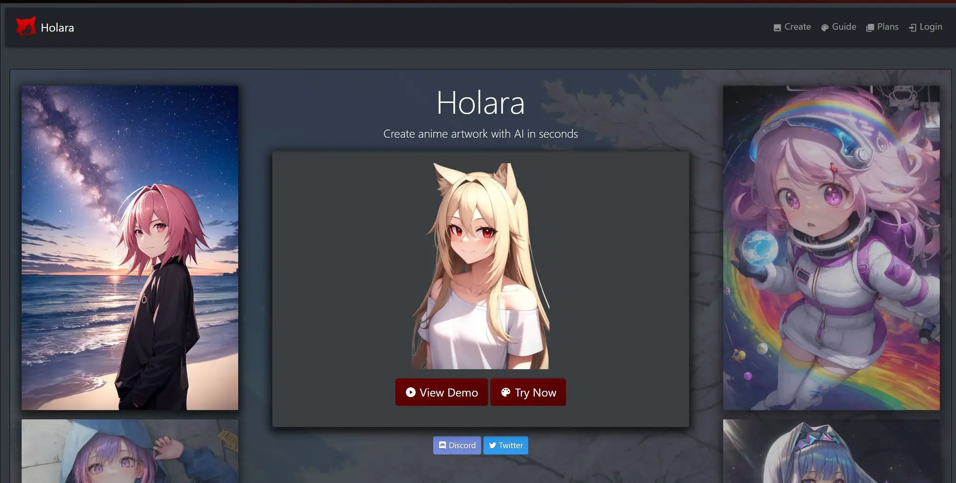Holara. AI website picture