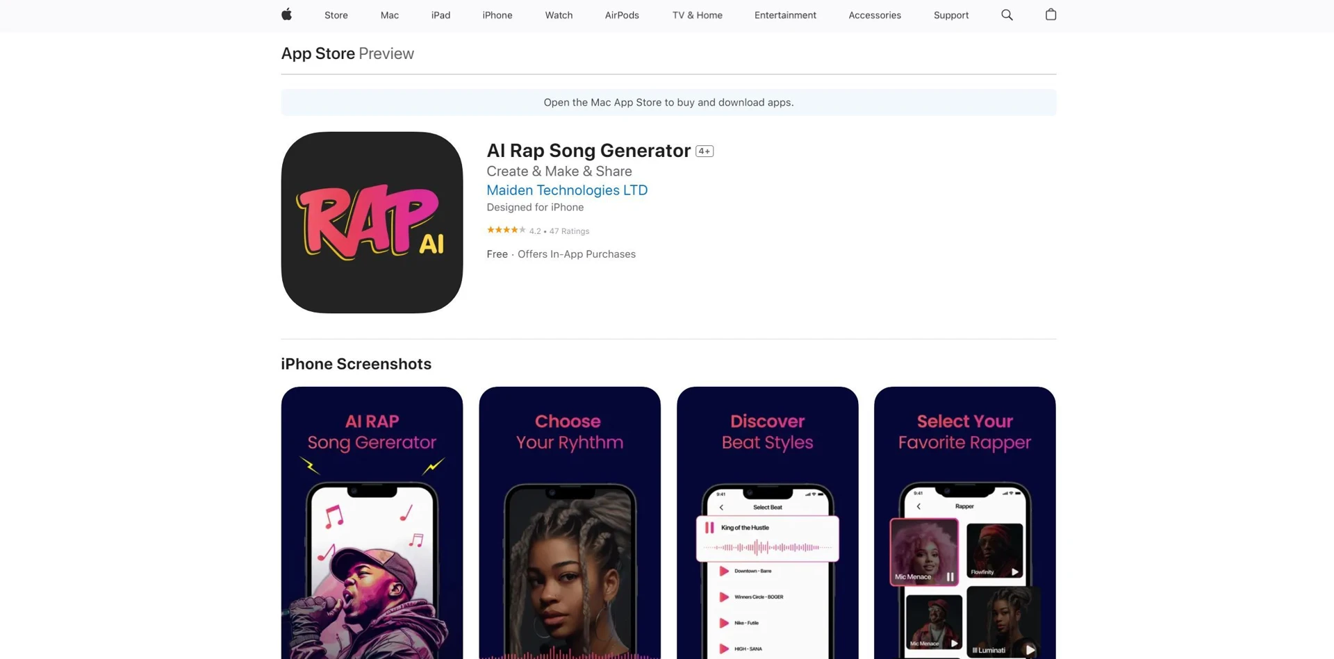 AI Rap Song Generatorwebsite picture