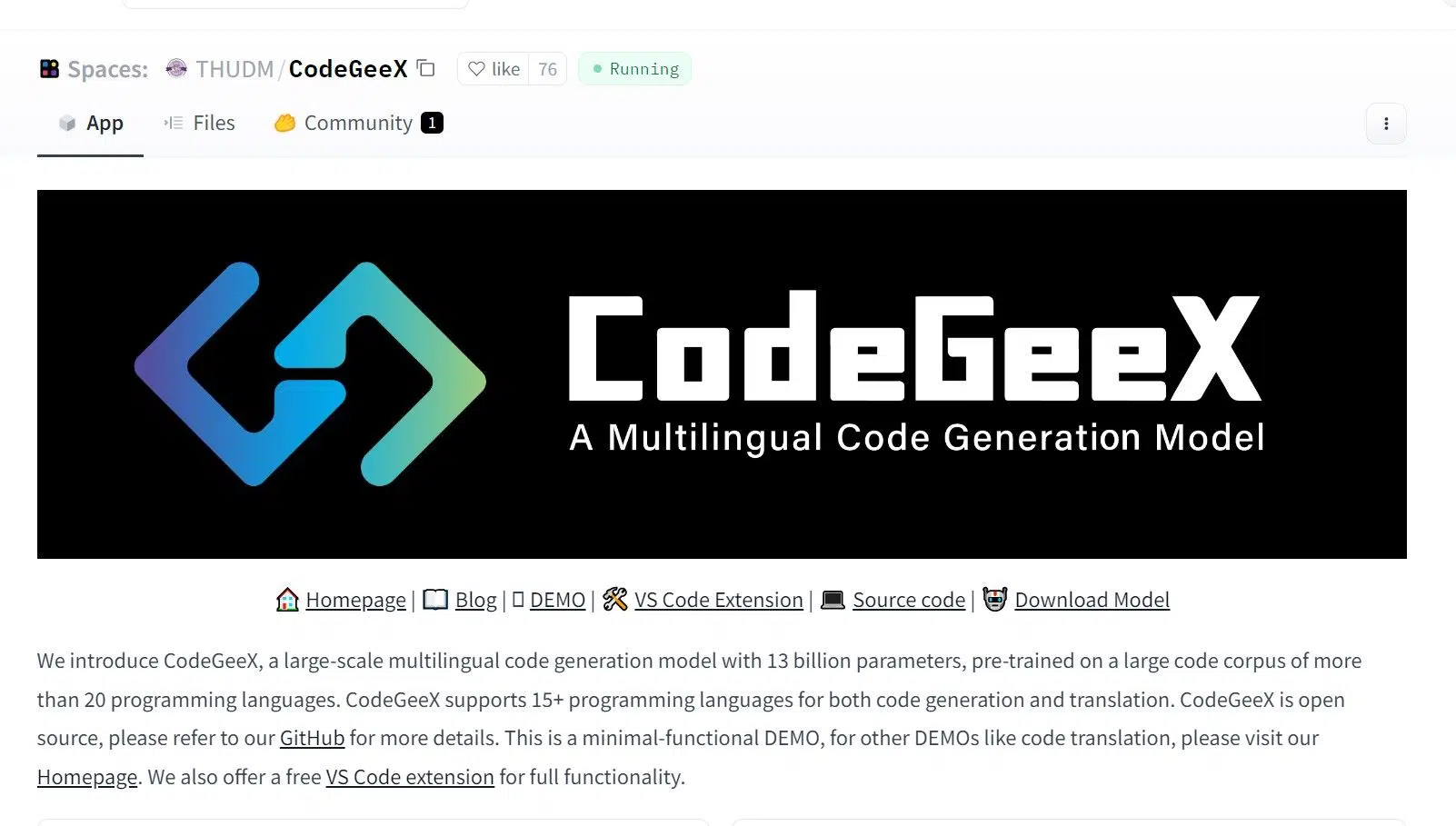 CodeGeeXwebsite picture