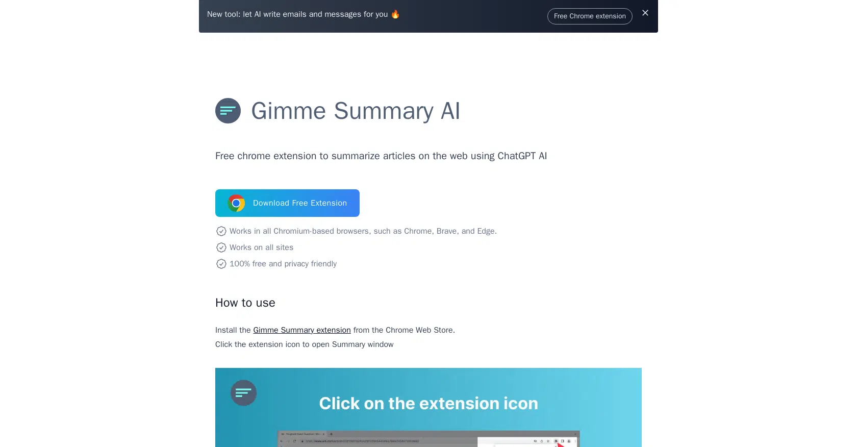 Gimme Summary AIwebsite picture