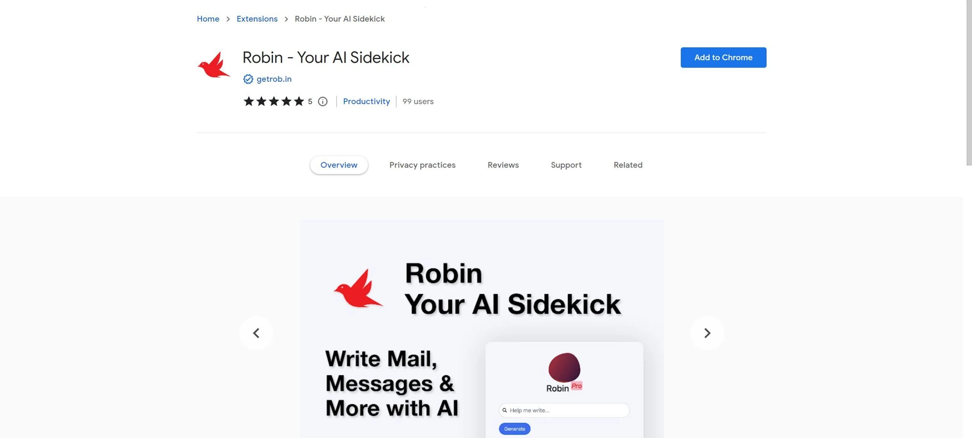 Robin - Your AI Sidekickwebsite picture