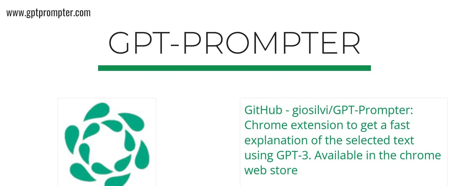 GPT-Prompterwebsite picture