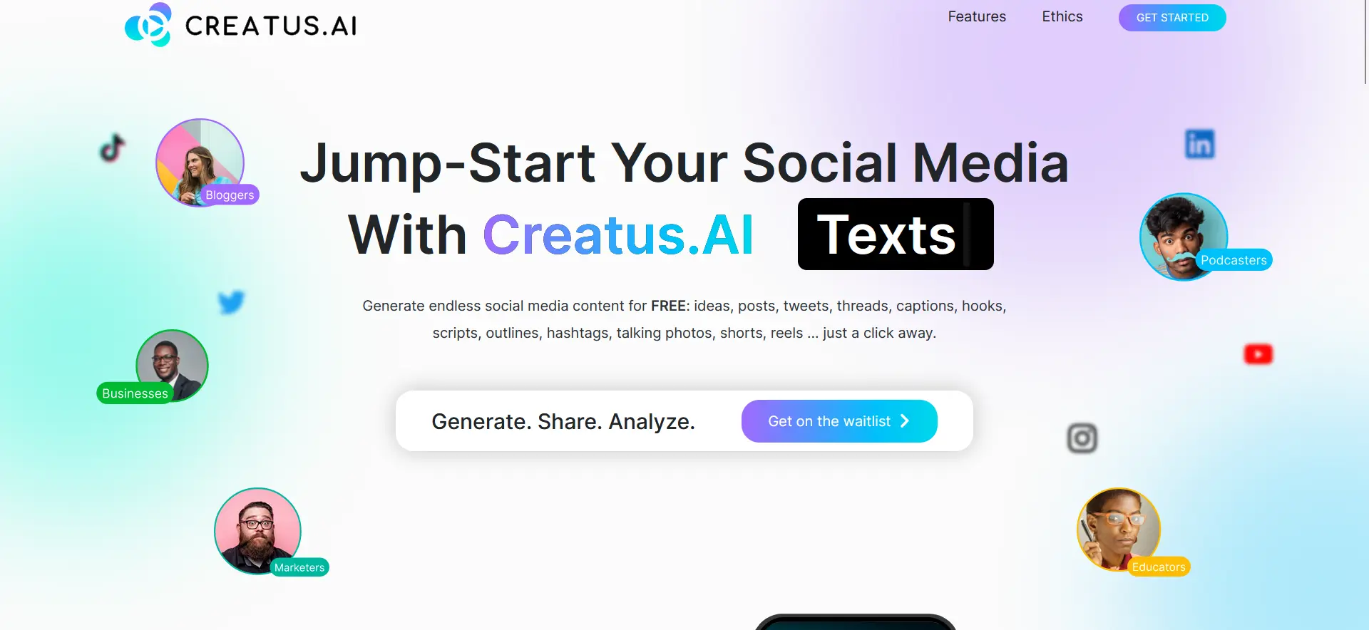 Creatus.AIwebsite picture