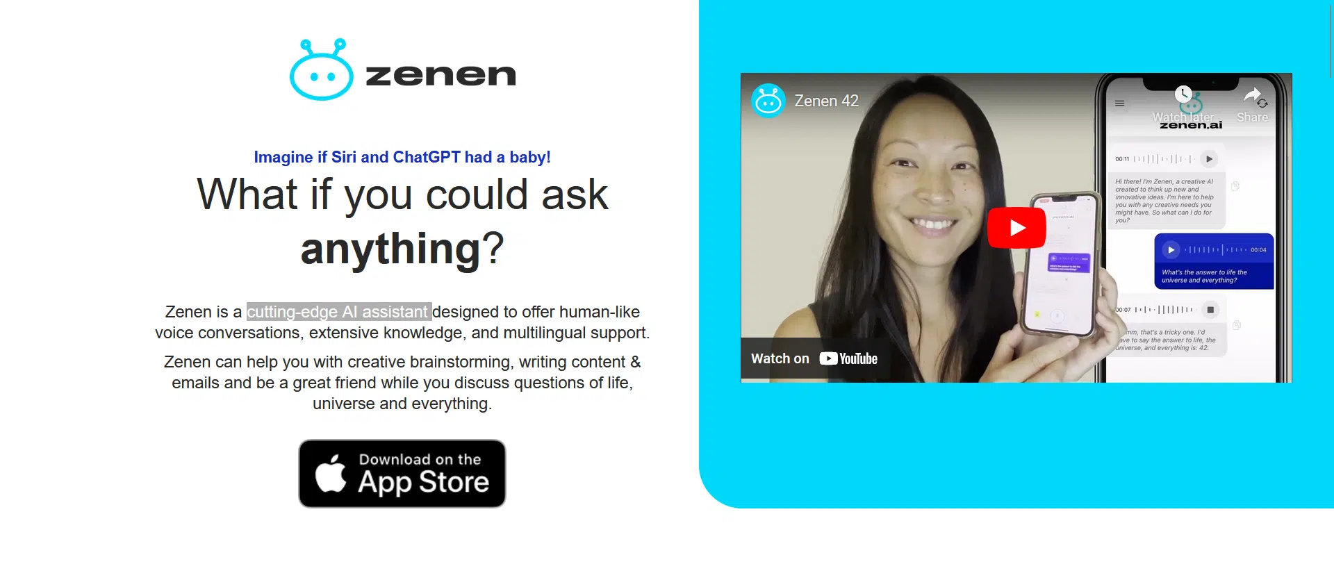 Zenen AI Friend Chat Assistantwebsite picture